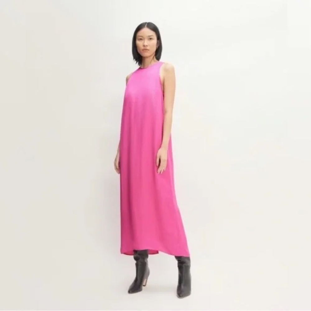 Everlane The Satin Racerback Slip Dress in Fuchsia Size 2